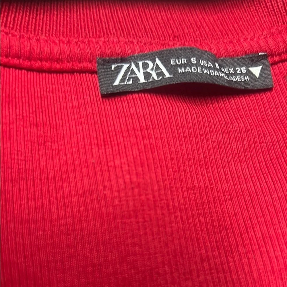 Zara Red Long Sleeve Dress - Picture 5 of 6